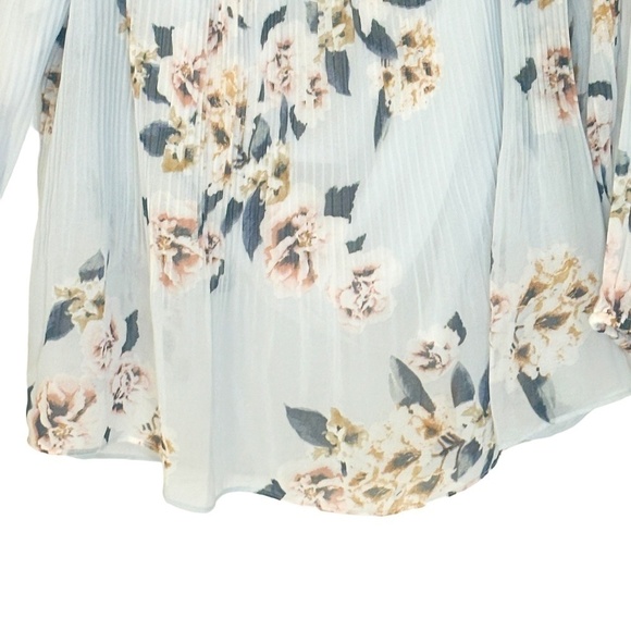 DYNAMITE White Floral Spring Summer Off the Shoulder Blouse Sz Large - Picture 8 of 8